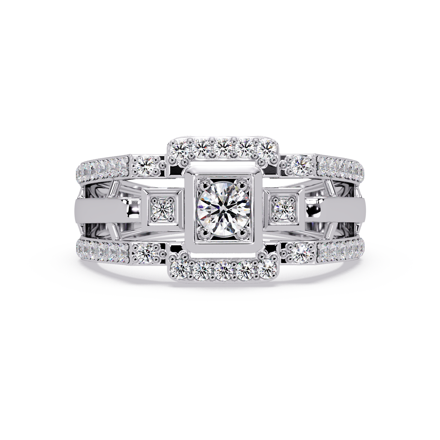 Geometric Lab Grown Diamond Open Band Men's Ring - HIGHCARAT DIAMONDS