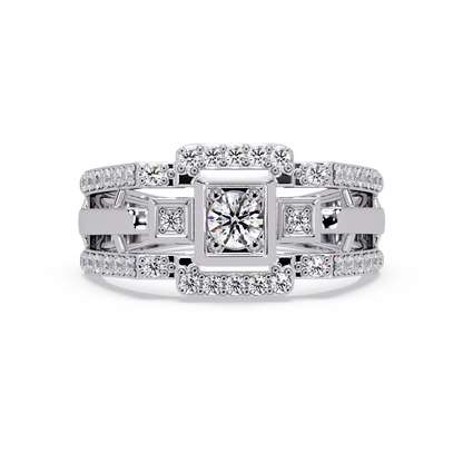 Geometric Lab Grown Diamond Open Band Men's Ring - HIGHCARAT DIAMONDS