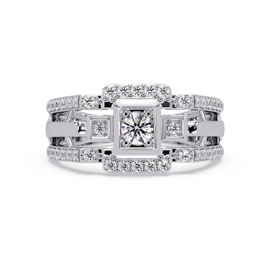 Geometric Lab Grown Diamond Open Band Men's Ring - HIGHCARAT DIAMONDS