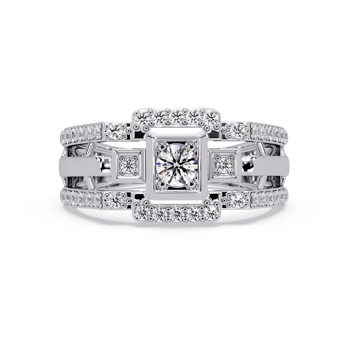 Geometric Lab Grown Diamond Open Band Men's Ring - HIGHCARAT DIAMONDS