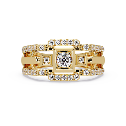 Geometric Lab Grown Diamond Open Band Men's Ring - HIGHCARAT DIAMONDS