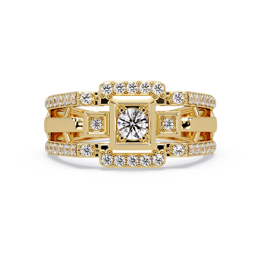 Geometric Lab Grown Diamond Open Band Men's Ring - HIGHCARAT DIAMONDS
