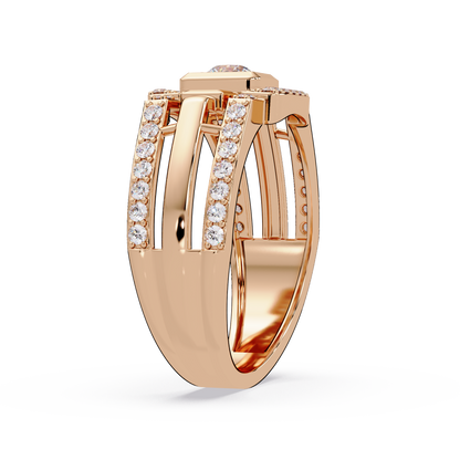 Geometric Lab Grown Diamond Open Band Men's Ring - HIGHCARAT DIAMONDS