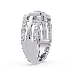 Geometric Lab Grown Diamond Open Band Men's Ring - HIGHCARAT DIAMONDS