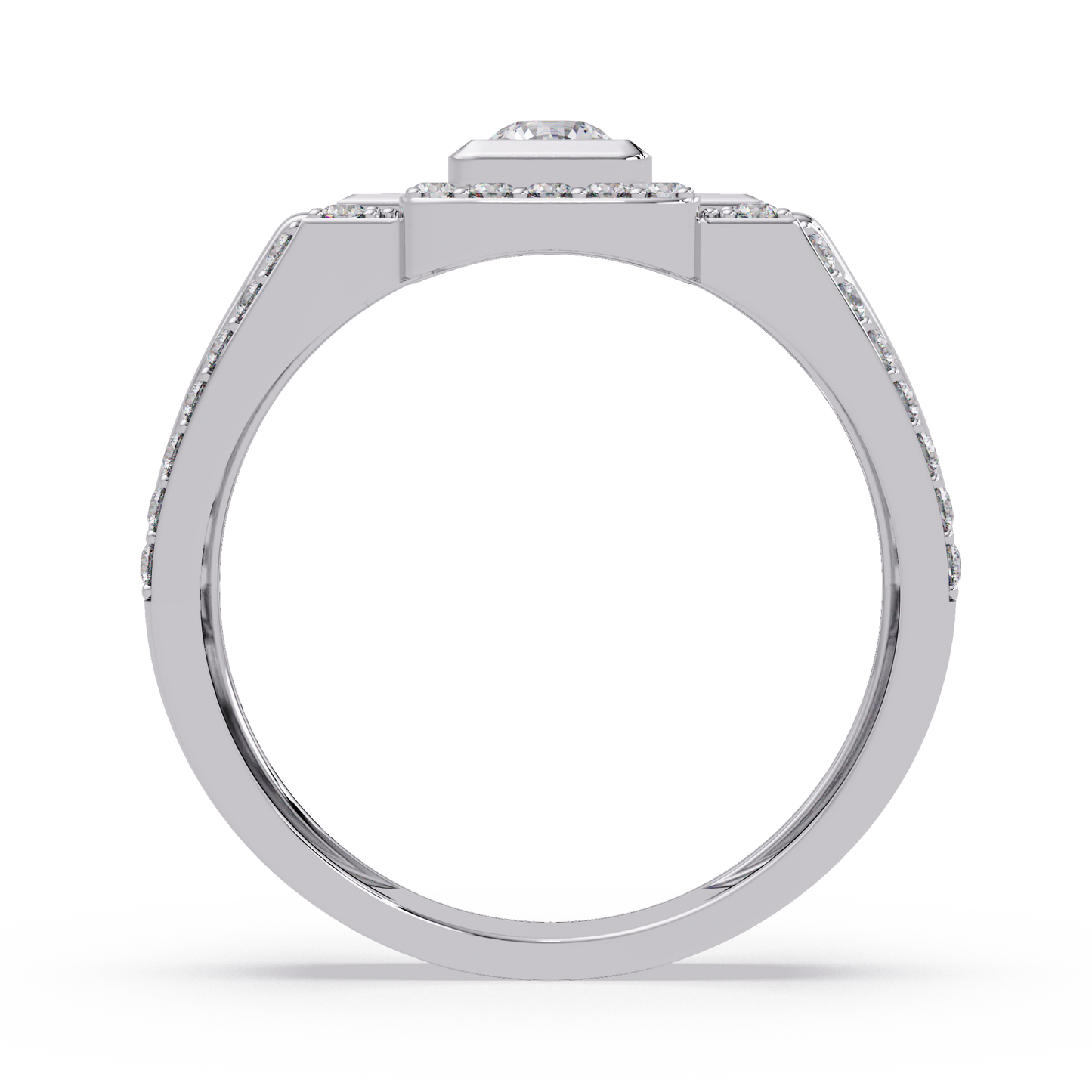 Geometric Lab Grown Diamond Open Band Men's Ring - HIGHCARAT DIAMONDS