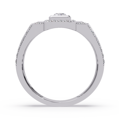 Geometric Lab Grown Diamond Open Band Men's Ring - HIGHCARAT DIAMONDS