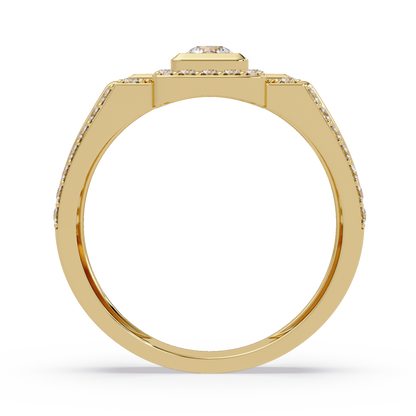 Geometric Lab Grown Diamond Open Band Men's Ring - HIGHCARAT DIAMONDS