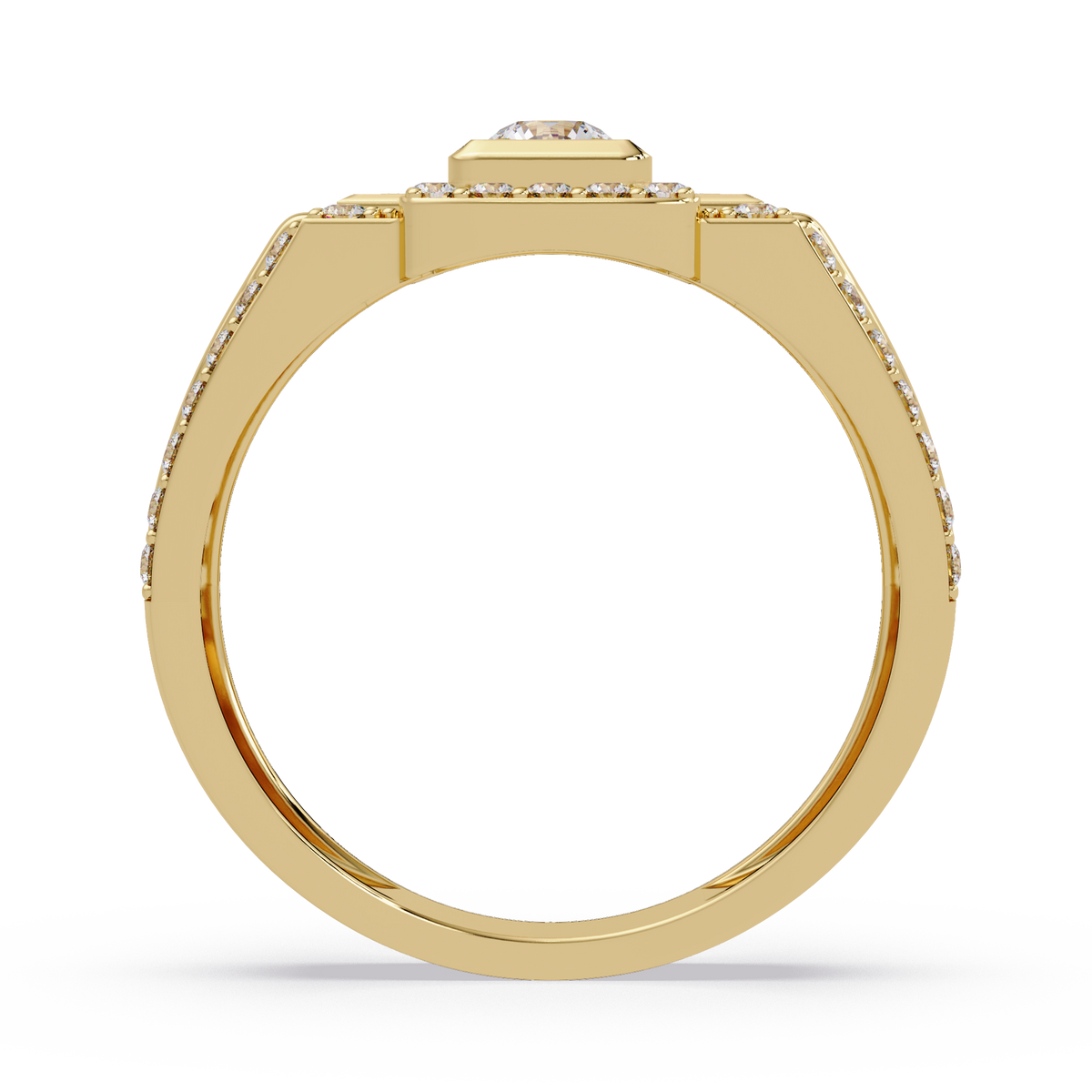 Geometric Lab Grown Diamond Open Band Men's Ring - HIGHCARAT DIAMONDS
