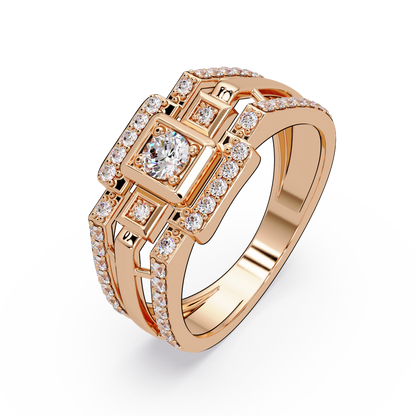 Geometric Lab Grown Diamond Open Band Men's Ring - HIGHCARAT DIAMONDS
