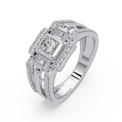 Geometric Lab Grown Diamond Open Band Men's Ring - HIGHCARAT DIAMONDS