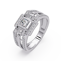 Geometric Lab Grown Diamond Open Band Men's Ring - HIGHCARAT DIAMONDS