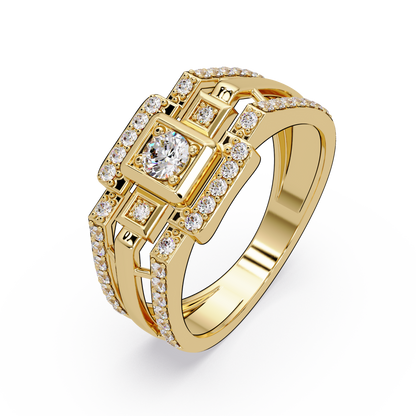Geometric Lab Grown Diamond Open Band Men's Ring - HIGHCARAT DIAMONDS