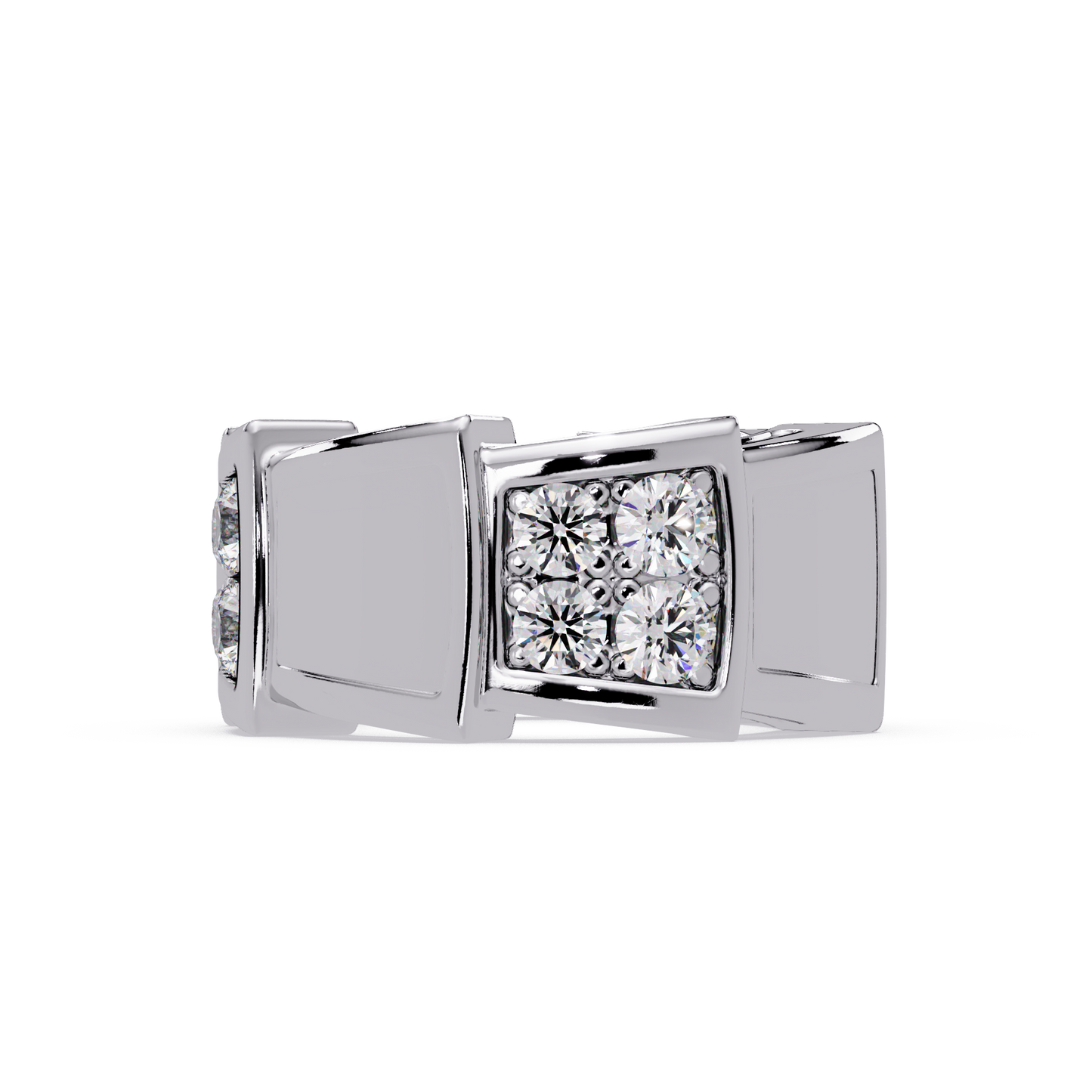 Geometric Lab Grown Diamond Square Cluster Men's Ring - HIGHCARAT DIAMONDS