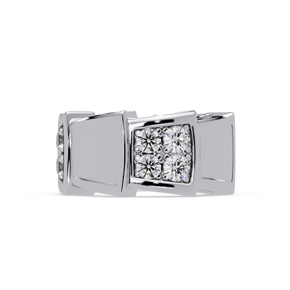 Geometric Lab Grown Diamond Square Cluster Men's Ring - HIGHCARAT DIAMONDS
