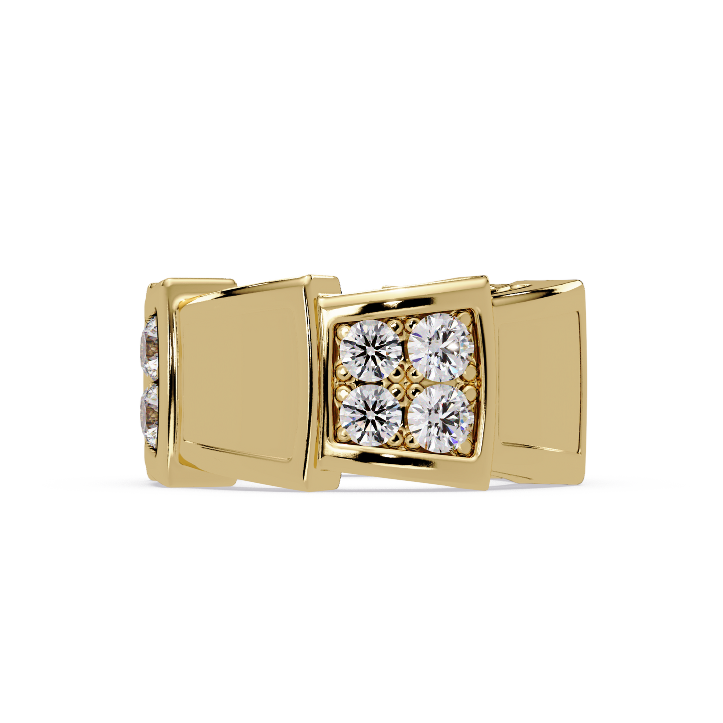 Geometric Lab Grown Diamond Square Cluster Men's Ring - HIGHCARAT DIAMONDS