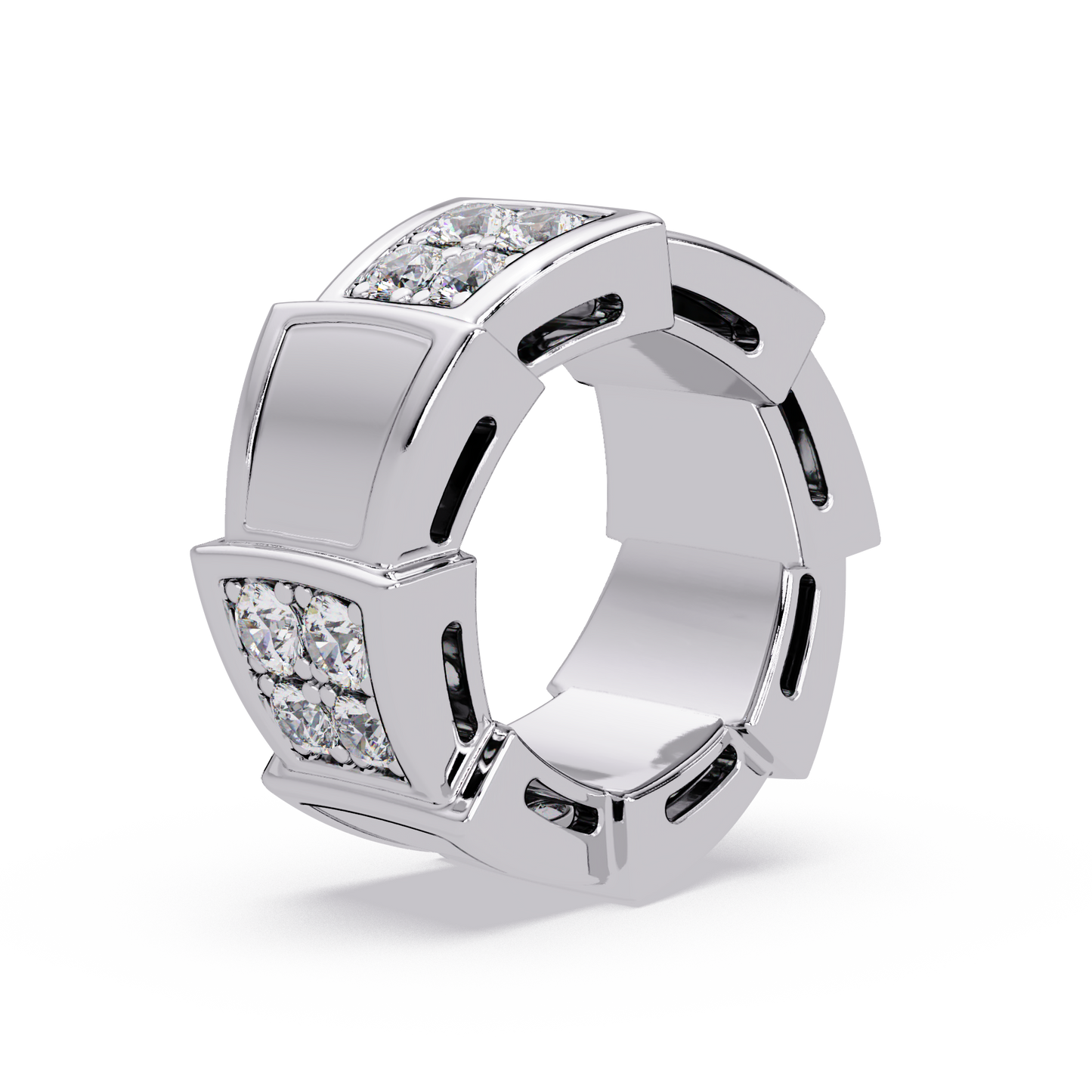 Geometric Lab Grown Diamond Square Cluster Men's Ring - HIGHCARAT DIAMONDS