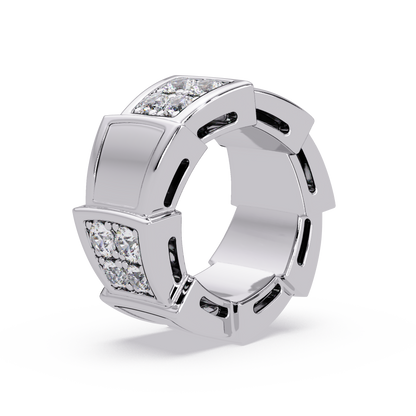 Geometric Lab Grown Diamond Square Cluster Men's Ring - HIGHCARAT DIAMONDS