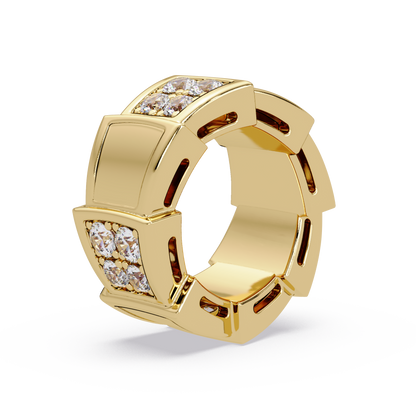 Geometric Lab Grown Diamond Square Cluster Men's Ring - HIGHCARAT DIAMONDS