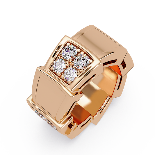 Geometric Lab Grown Diamond Square Cluster Men's Ring - HIGHCARAT DIAMONDS
