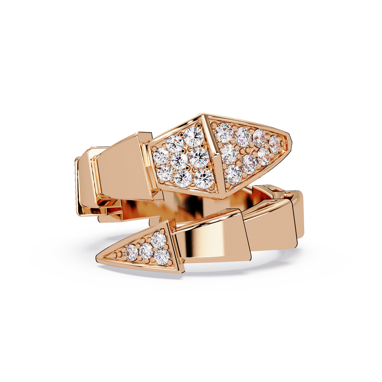 Geometric Lab Grown Diamond Triangular Pave Wrap Men's Ring - HIGHCARAT DIAMONDS