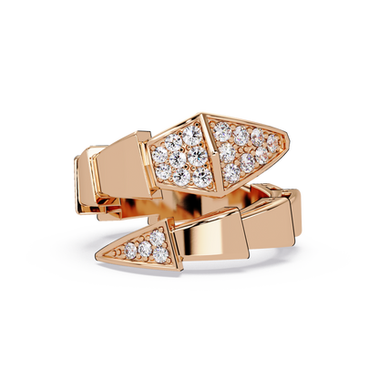 Geometric Lab Grown Diamond Triangular Pave Wrap Men's Ring - HIGHCARAT DIAMONDS