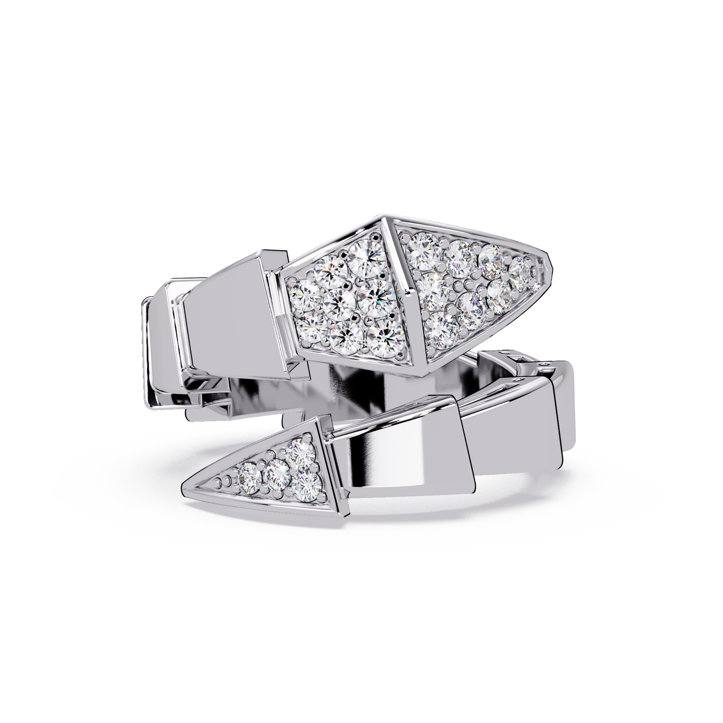 Geometric Lab Grown Diamond Triangular Pave Wrap Men's Ring - HIGHCARAT DIAMONDS