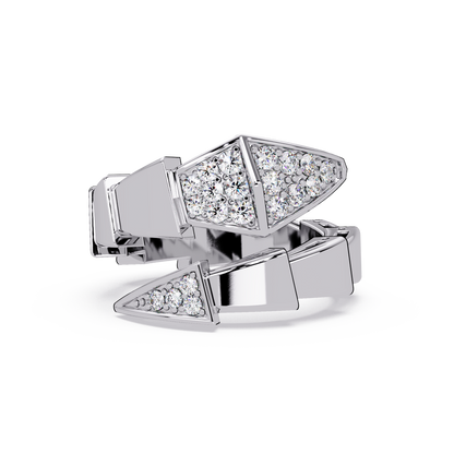Geometric Lab Grown Diamond Triangular Pave Wrap Men's Ring - HIGHCARAT DIAMONDS