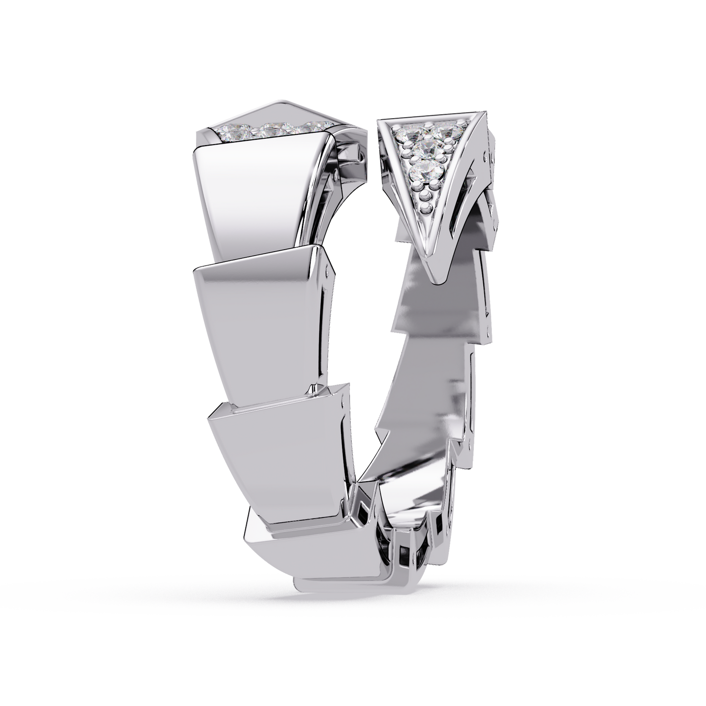 Geometric Lab Grown Diamond Triangular Pave Wrap Men's Ring - HIGHCARAT DIAMONDS