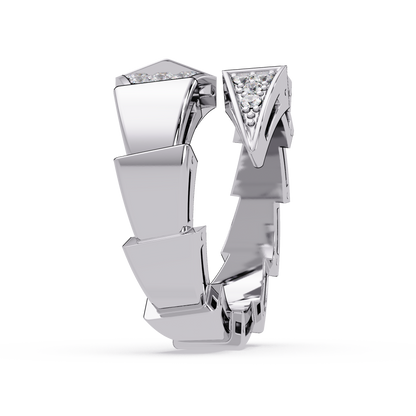 Geometric Lab Grown Diamond Triangular Pave Wrap Men's Ring - HIGHCARAT DIAMONDS