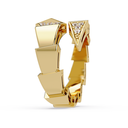 Geometric Lab Grown Diamond Triangular Pave Wrap Men's Ring - HIGHCARAT DIAMONDS
