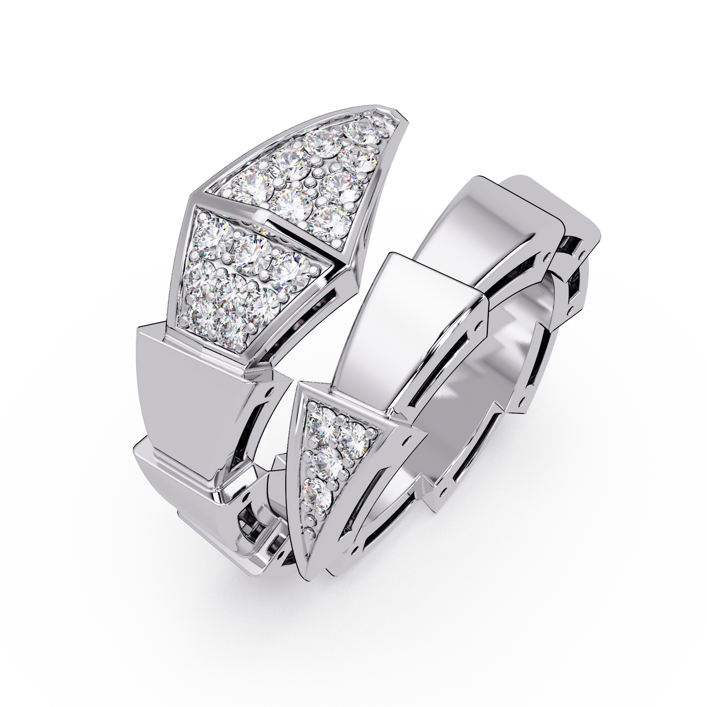 Geometric Lab Grown Diamond Triangular Pave Wrap Men's Ring - HIGHCARAT DIAMONDS