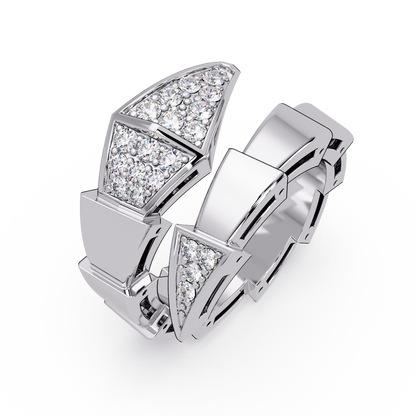 Geometric Lab Grown Diamond Triangular Pave Wrap Men's Ring - HIGHCARAT DIAMONDS