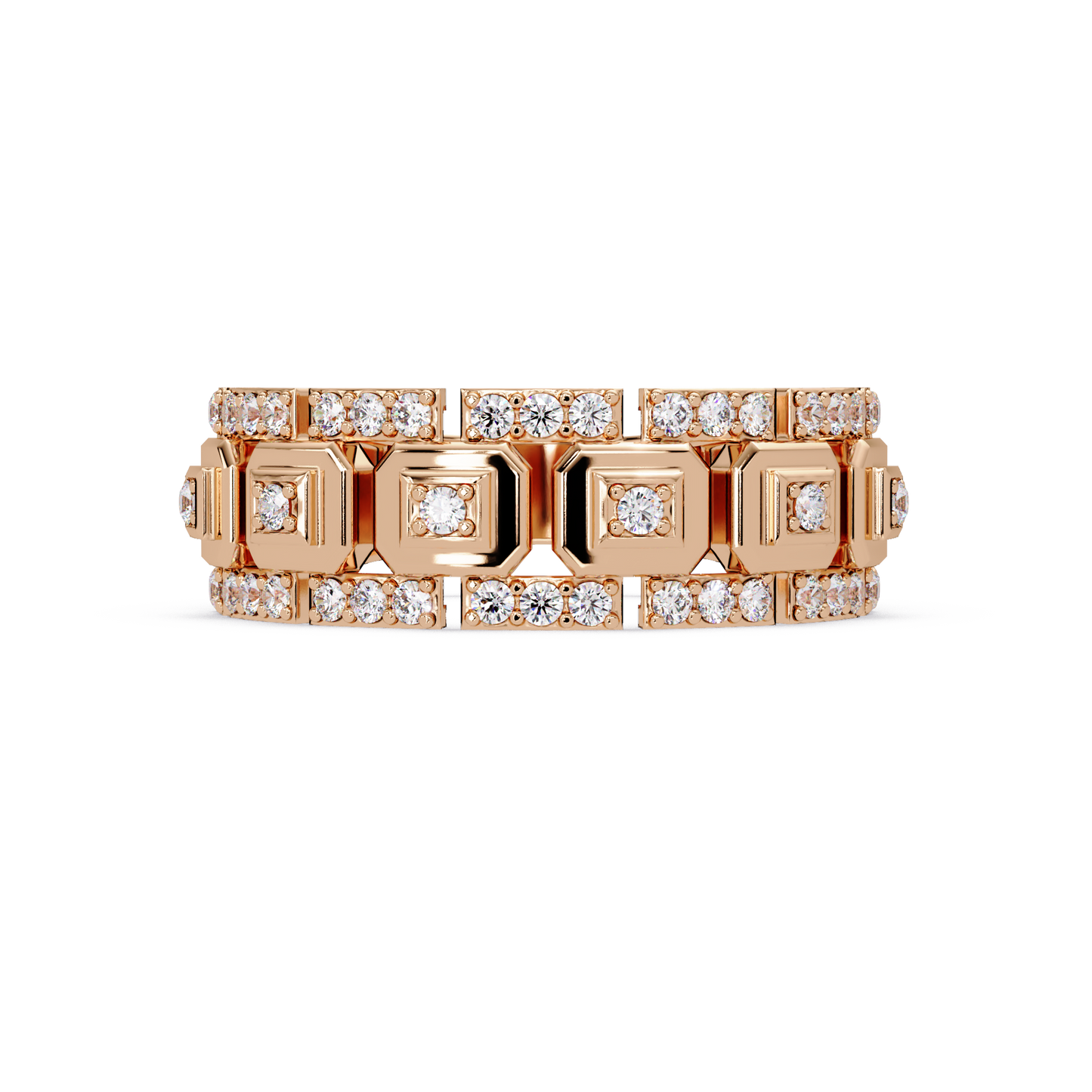 Geometric Lab Grown Diamond Wide Band Ring - HIGHCARAT DIAMONDS