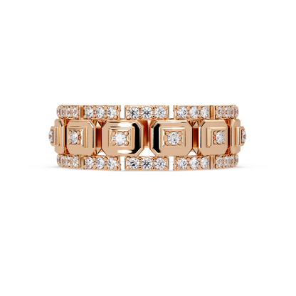 Geometric Lab Grown Diamond Wide Band Ring - HIGHCARAT DIAMONDS