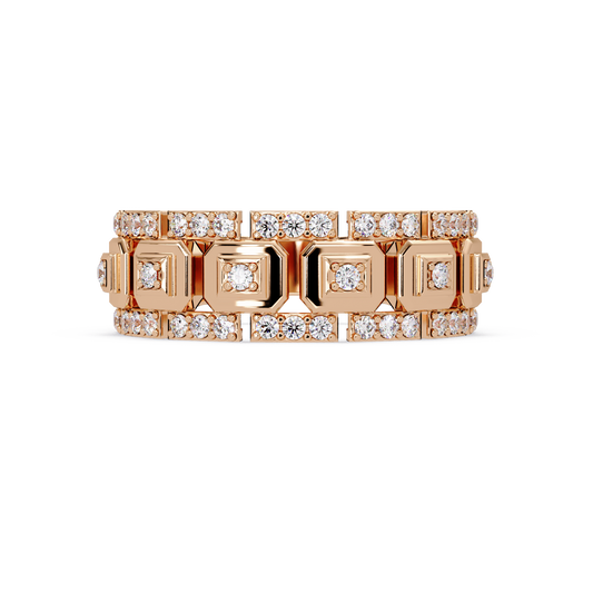 Geometric Lab Grown Diamond Wide Band Ring - HIGHCARAT DIAMONDS