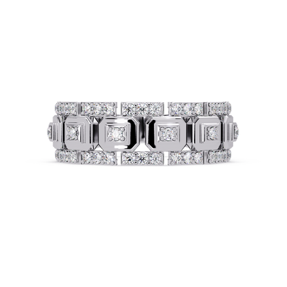 Geometric Lab Grown Diamond Wide Band Ring - HIGHCARAT DIAMONDS