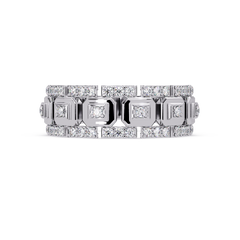 Geometric Lab Grown Diamond Wide Band Ring - HIGHCARAT DIAMONDS