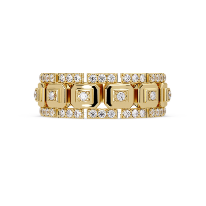 Geometric Lab Grown Diamond Wide Band Ring - HIGHCARAT DIAMONDS