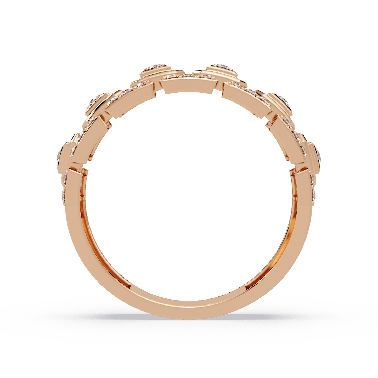 Geometric Lab Grown Diamond Wide Band Ring - HIGHCARAT DIAMONDS