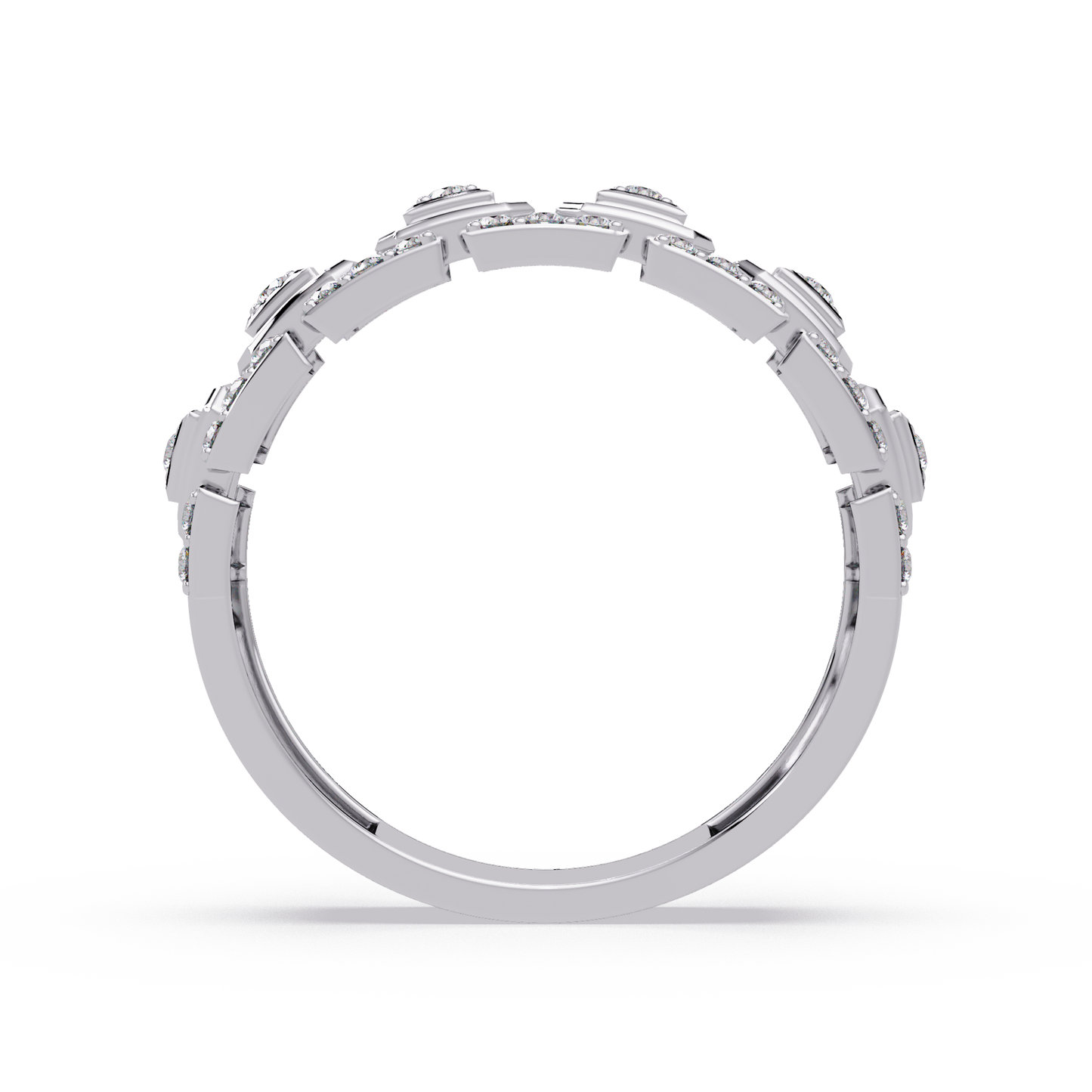 Geometric Lab Grown Diamond Wide Band Ring - HIGHCARAT DIAMONDS