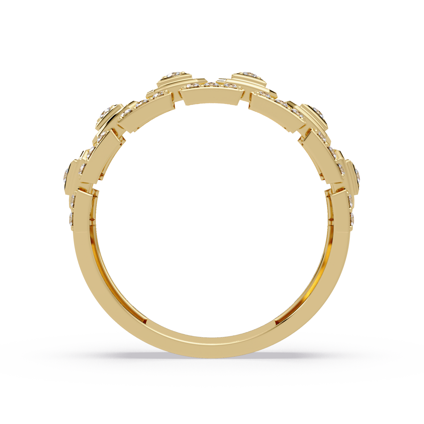 Geometric Lab Grown Diamond Wide Band Ring - HIGHCARAT DIAMONDS