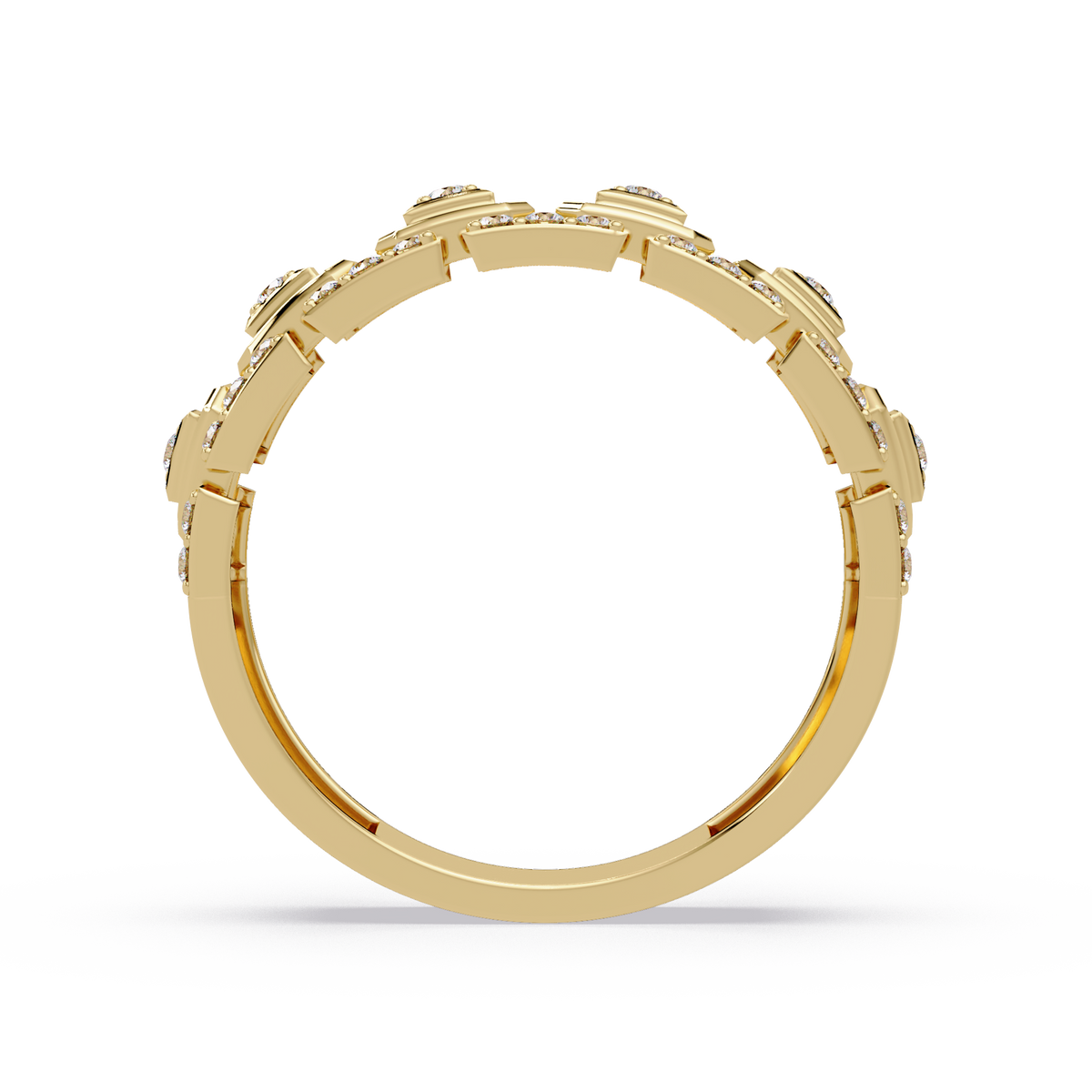 Geometric Lab Grown Diamond Wide Band Ring - HIGHCARAT DIAMONDS