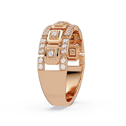 Geometric Lab Grown Diamond Wide Band Ring - HIGHCARAT DIAMONDS