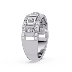 Geometric Lab Grown Diamond Wide Band Ring - HIGHCARAT DIAMONDS