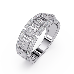 Geometric Lab Grown Diamond Wide Band Ring - HIGHCARAT DIAMONDS