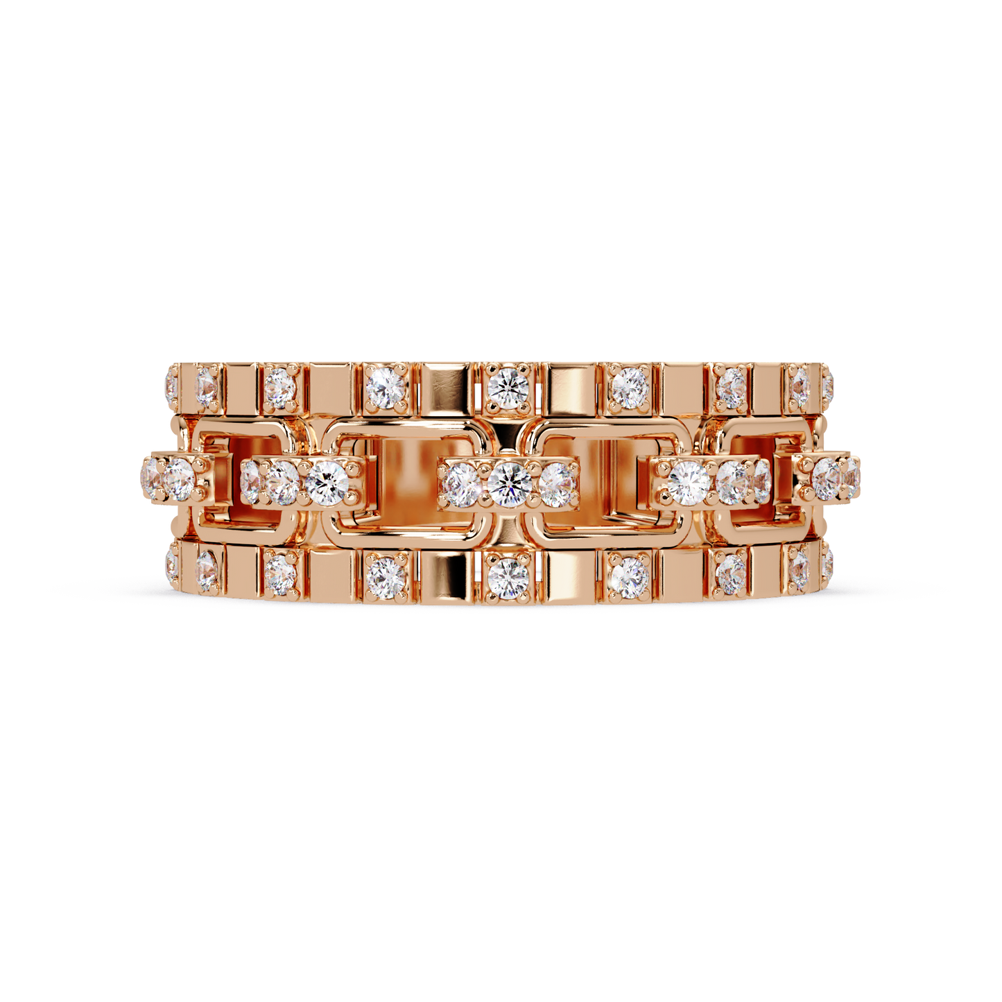 Geometric Link Lab Grown Diamond Band Ring - HIGHCARAT DIAMONDS