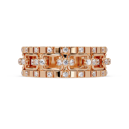 Geometric Link Lab Grown Diamond Band Ring - HIGHCARAT DIAMONDS