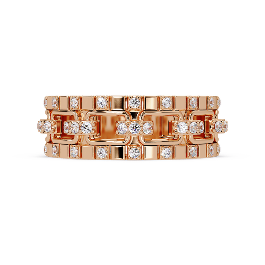 Geometric Link Lab Grown Diamond Band Ring - HIGHCARAT DIAMONDS