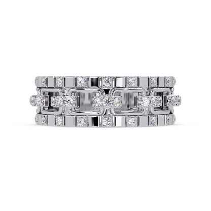Geometric Link Lab Grown Diamond Band Ring - HIGHCARAT DIAMONDS
