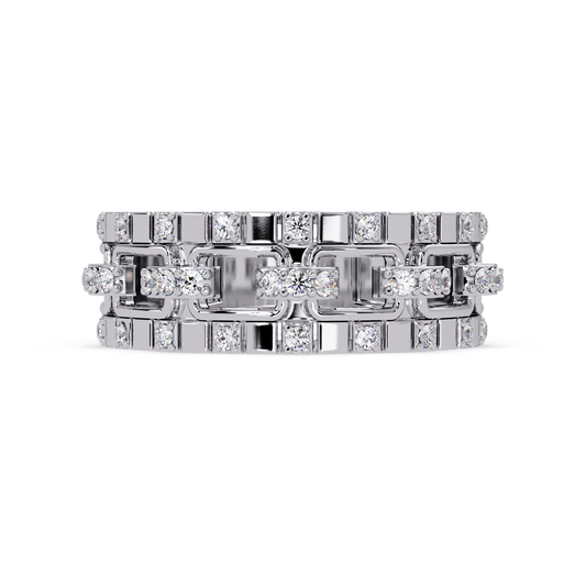 Geometric Link Lab Grown Diamond Band Ring - HIGHCARAT DIAMONDS
